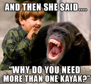 boy and a laughing chimpanzee